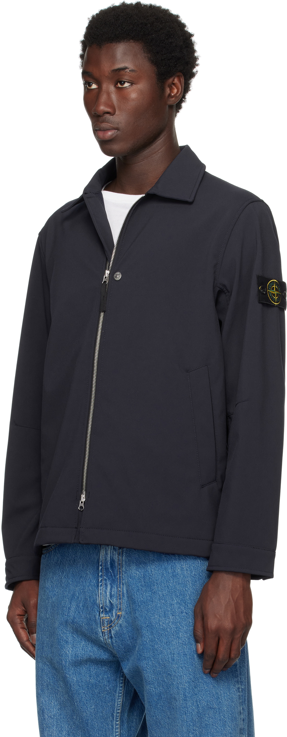 Stone Island Navy Q100003 Soft Shell Jacket