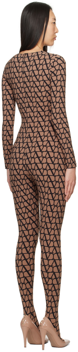 Valentino Brown & Black Iconographe Jumpsuit