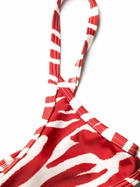 The Attico Red Zebra-Print Bikini