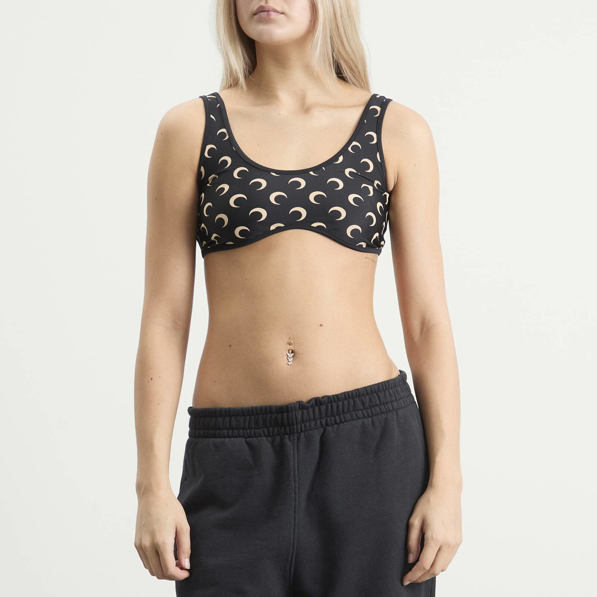 Marine Serre Women's Moon Printed Bra in Inverse Tan