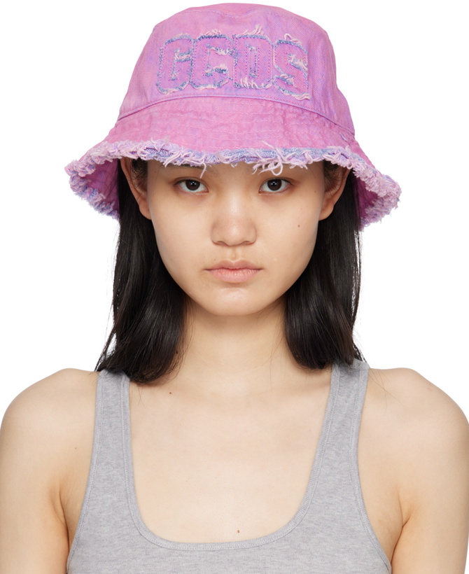 Photo: GCDS Pink Distressed Bucket Hat