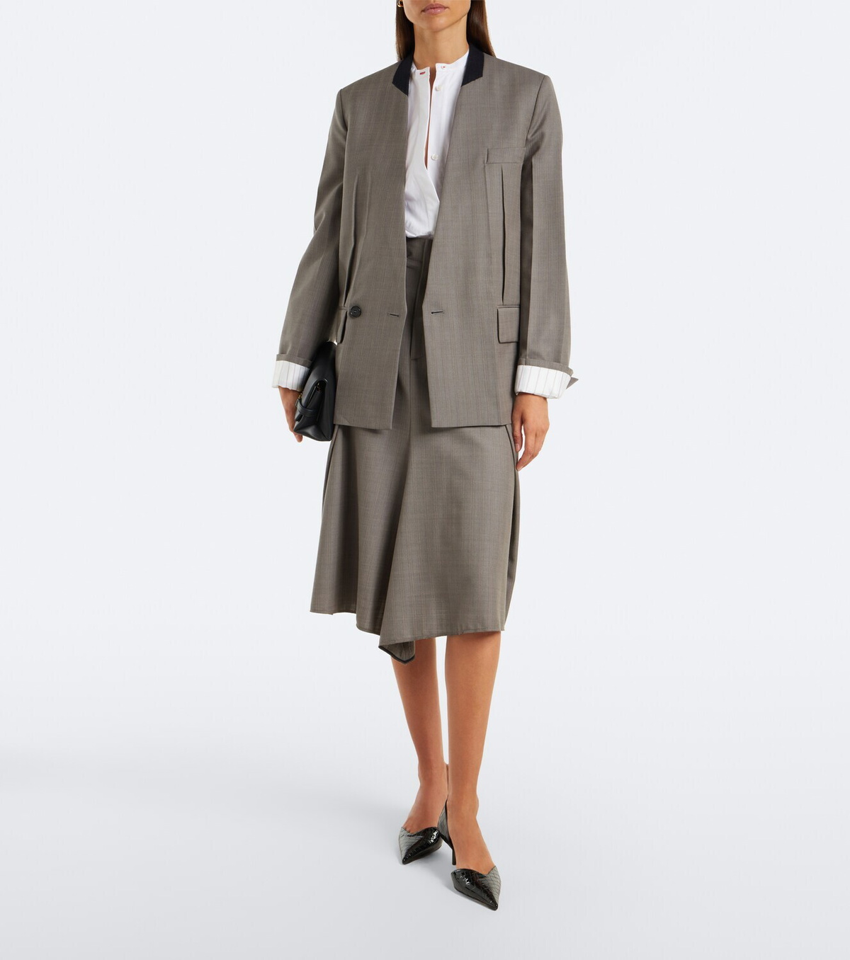 Victoria Beckham Victoria Angle D'Orsay croc-effect leather pumps