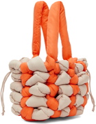 JW Anderson Orange & Beige Medium Knotted Tote