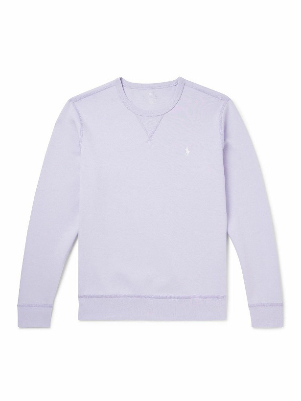 Photo: Polo Ralph Lauren - Logo-Embroidered Cotton-Blend Sweater - Purple