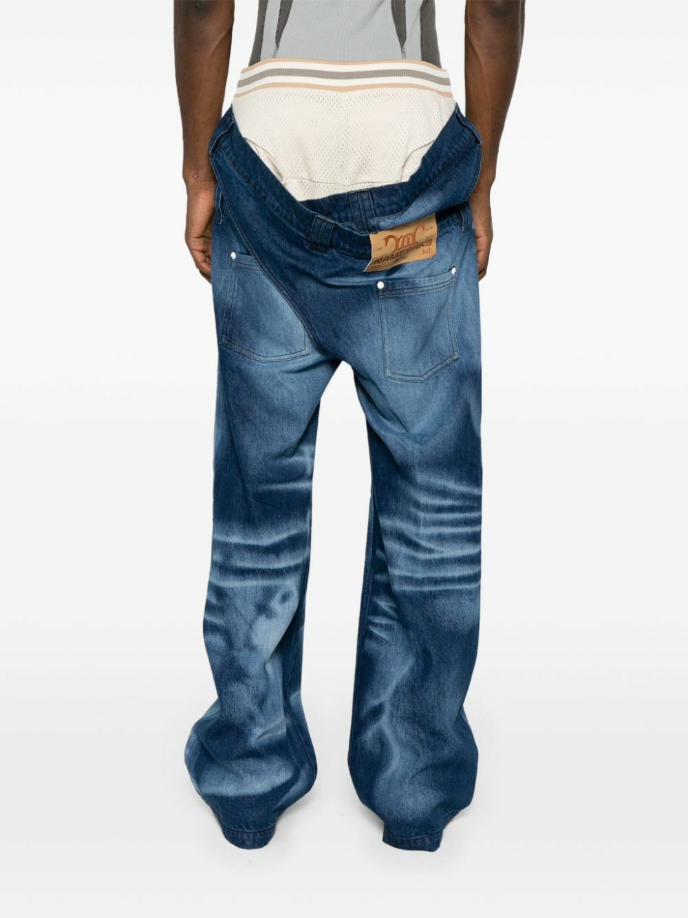 NAMESAKE Blue Del Layered Straight Jeans