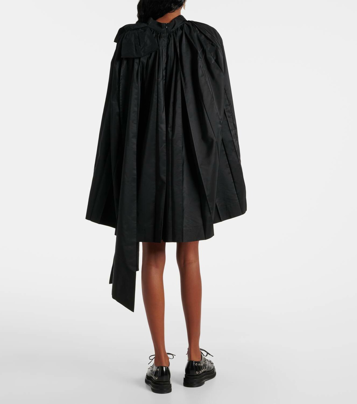 Simone Rocha Caped pleated taffeta minidress