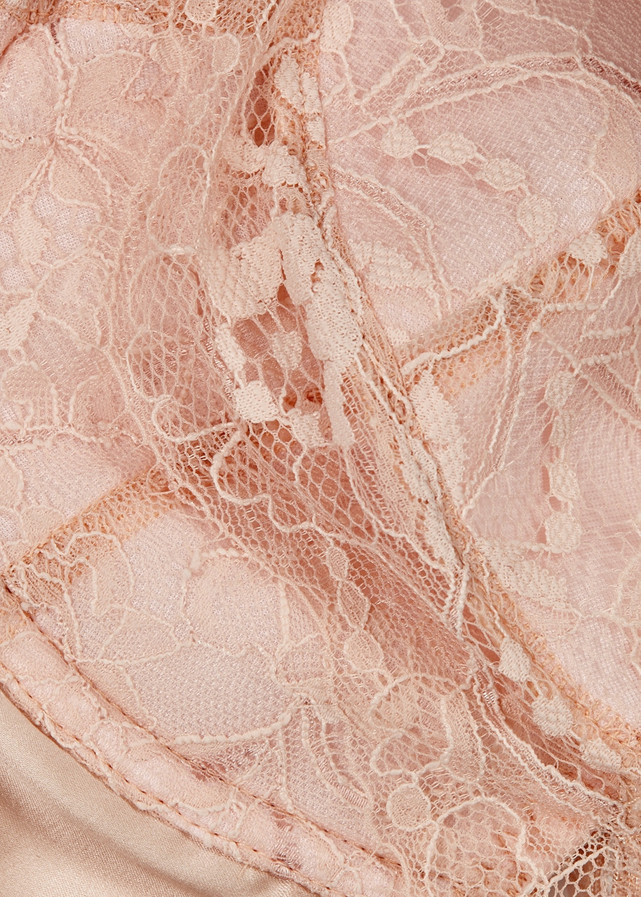 Fleur OF England Signature Silk-blend Plunge bra Nude