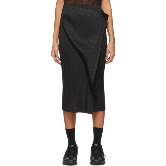 Grain de Poudre Trouser Skirt with Pleat Panel Black / 0 / F223AP5301