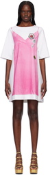 Marc Jacobs White & Pink Trompe L'oeil T-shirt Minidress