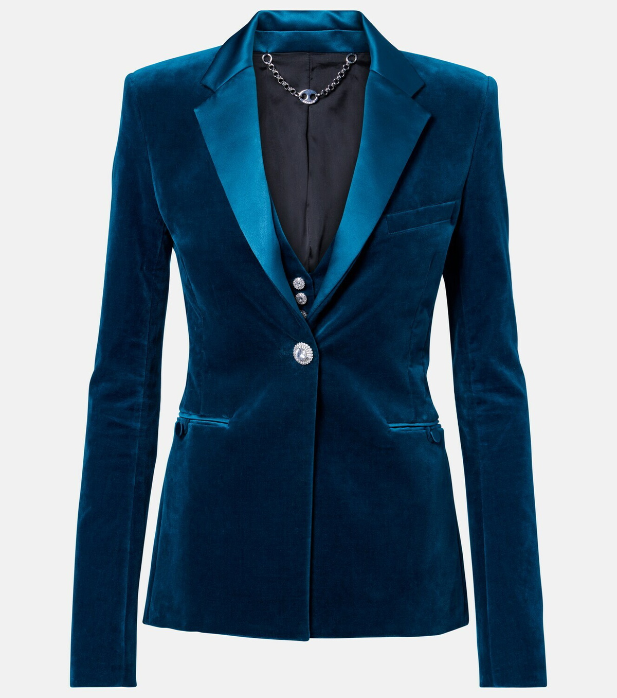 Rabanne Cotton-blend velvet and satin blazer