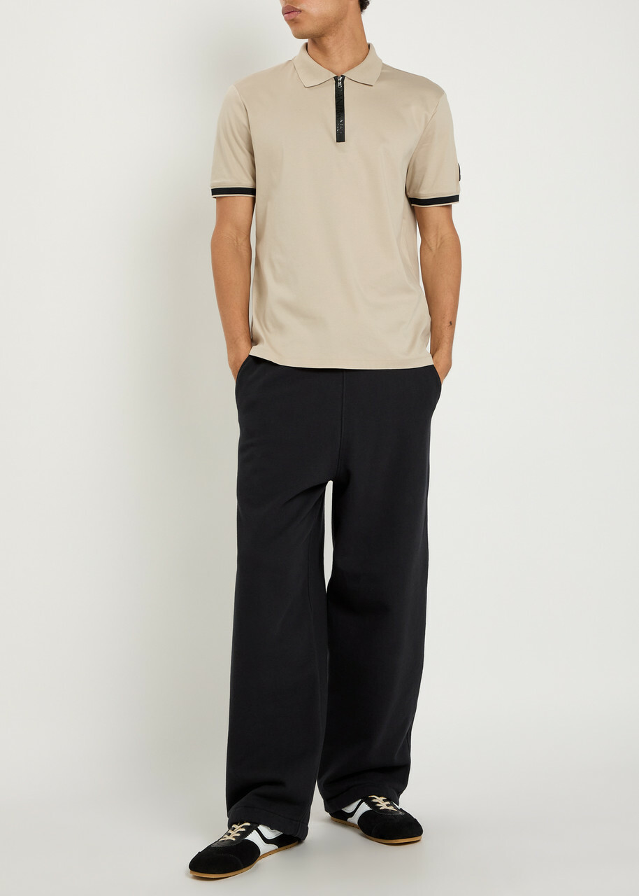 Sandbanks Logo Jersey Polo Shirt Beige