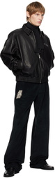 Enfants Riches Déprimés Black Painter's Wives Library Leather Jacket