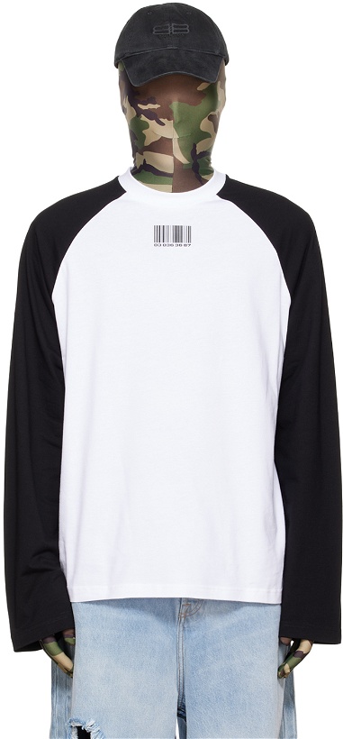 Photo: VTMNTS White & Black Barcode Long Sleeve T-Shirt