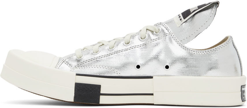 Rick Owens DRKSHDW Silver Converse Edition Turbodrk Chuck 70 Low Sneakers