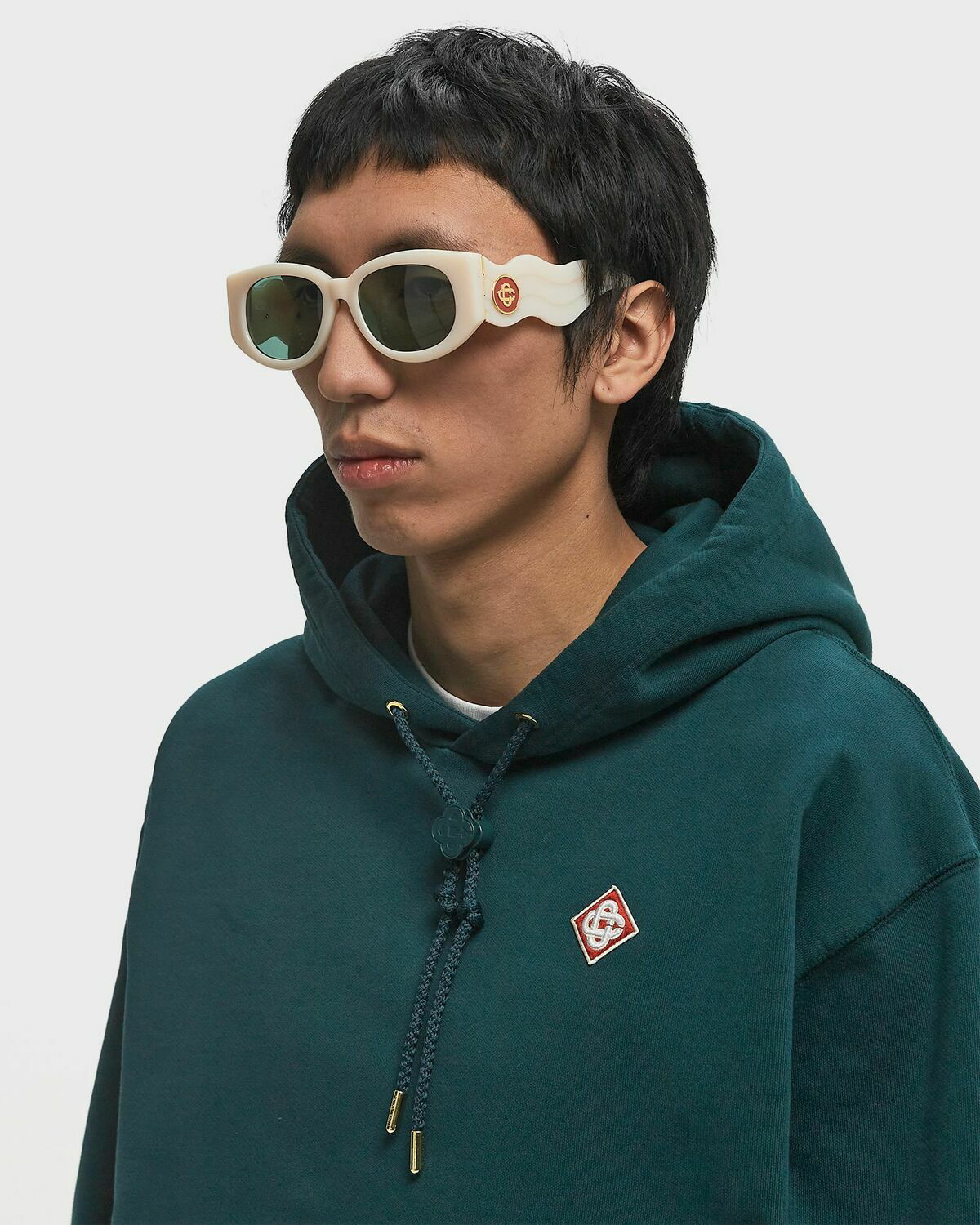 サングラス Wave Sunglasses - Casablanca - Acetate - Beige Casablanca ACETATE & METAL OVAL WAVE Beige Mens Eyewear