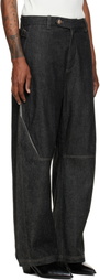 NULLUS Black Low Poly Shift Jeans