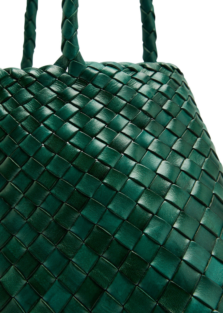 Dragon Diffusion Santa Croce Big Woven Leather Tote bag - Green - One Size