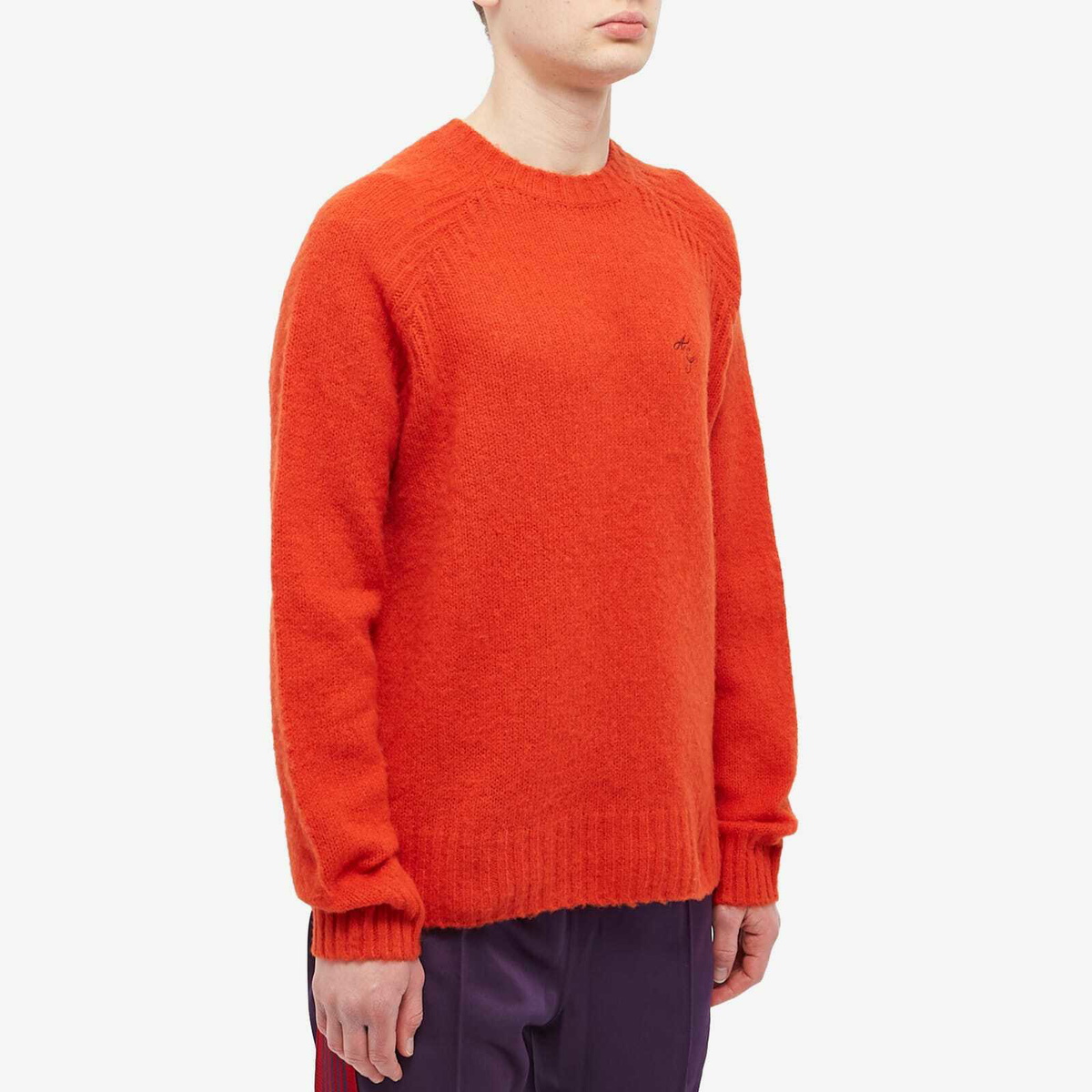 トップス ACNE STUDIOS KOWHAI BRUSHED CREW KNIT S Acne Studios Men's Kowhai New Brushed Crew Knit in Sharp Red