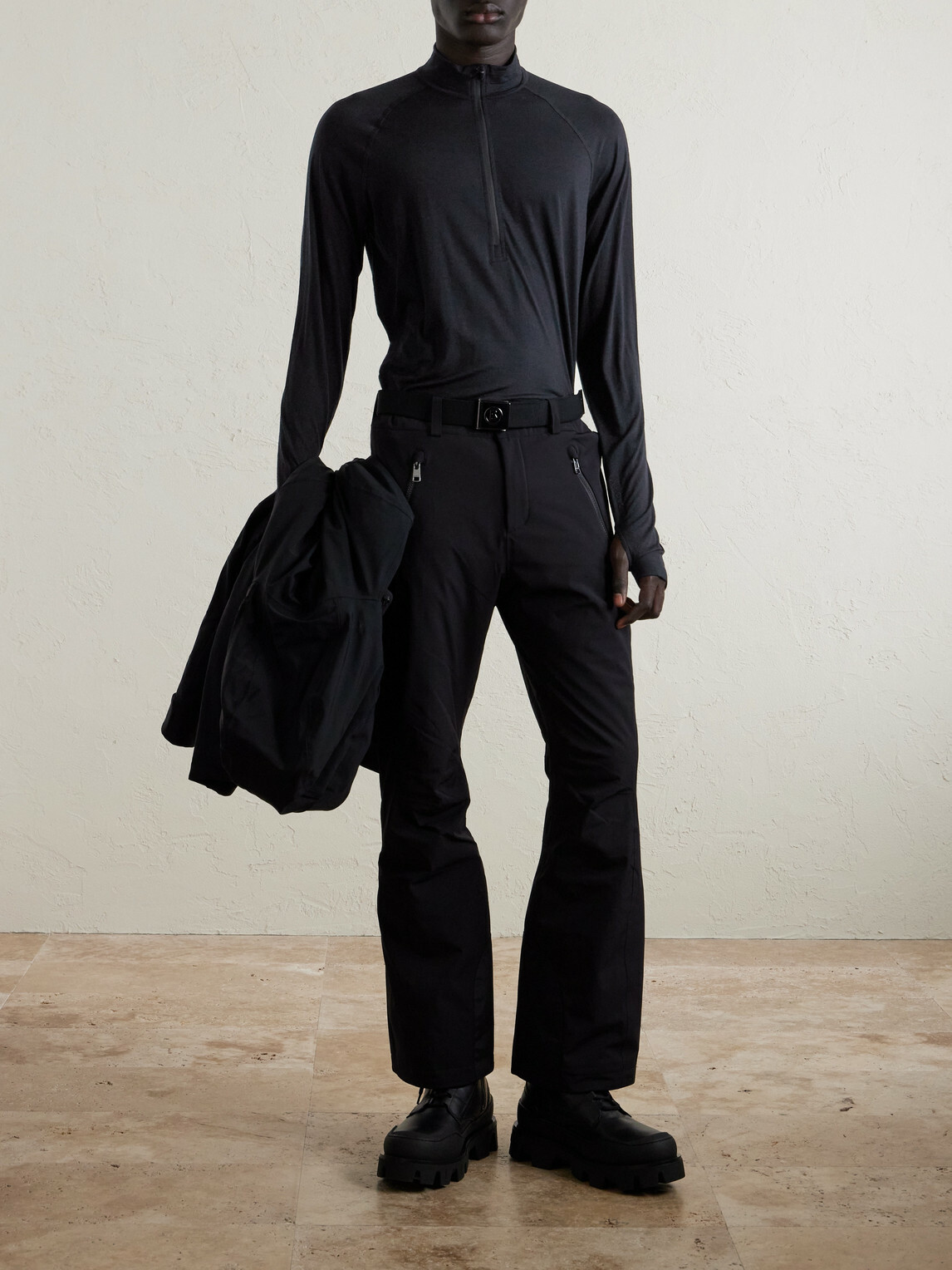 Houdini - Desoli Solid Merino™ Half-Zip Ski Base Layer - Black
