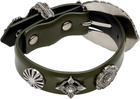 Toga Pulla Khaki Motif Leather Bracelet