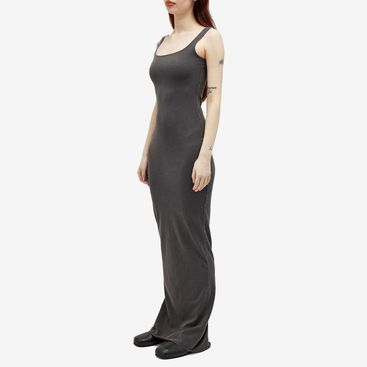 Entire Studios Women's Square Neck Maxi Dress in Washed Black