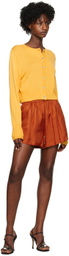 Silk Laundry Yellow Cropped Cardigan