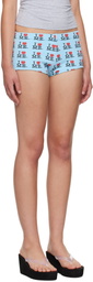 Ashley Williams Blue 'I Heart Me' Serena Shorts
