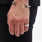 Alexander McQueen Men's Enamel Tag Ring in Silver/Ivory