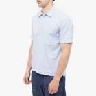 Universal Works Men's Stripe Seersucker Pullover Shirt in Blue