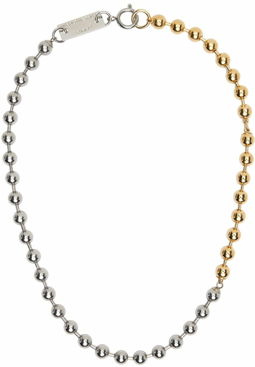 IN GOLD WE TRUST PARIS Silver Bold Ball Chain Choker