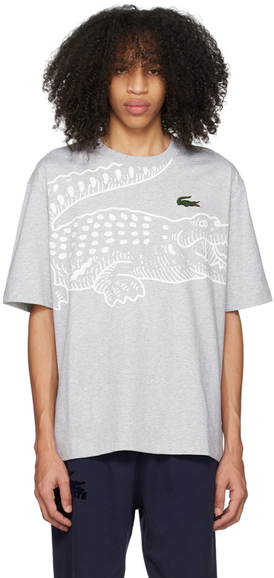Photo: Lacoste Gray Printed T-Shirt