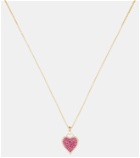 Robinson Pelham Fortune 14kt gold heart necklace with rubies and diamonds