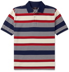 Beams Plus - Striped Cotton-Piqué Polo Shirt - Blue