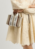 Chloe Woody Mini Canvas Tote - White - One Size
