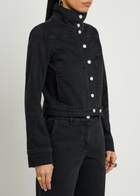 Courrèges Reedition Logo Stretch-denim Jacket Black