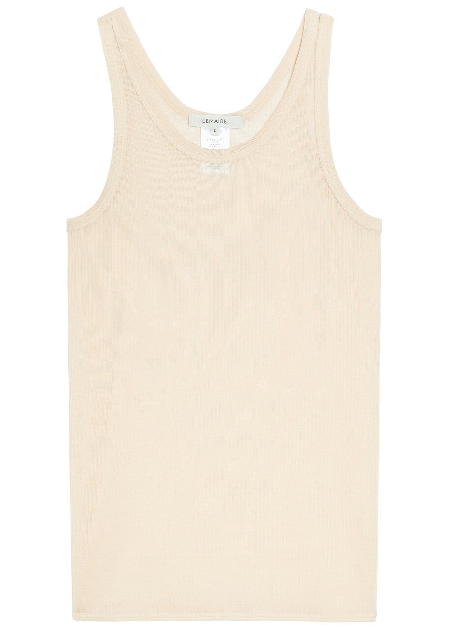 Lemaire Ribbed Fine-knit top Yellow Light