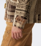 RRL Patchwork wool, linen, and silk cardigan