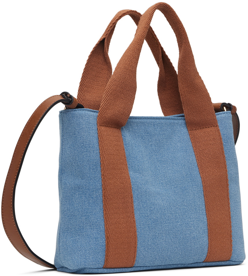 Chloé Kids Blue Embroidered Denim Bag