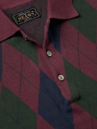 Beams Plus - Argyle Cotton-Jacquard Polo Shirt - Burgundy