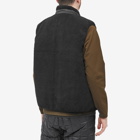 Taion Men's Reversible Boa Fleece Down Vest in Black/Black