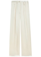Giuliva Heritage The Elsa Wide-leg Satin Trousers Ivory