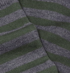 John Smedley - Hecate Striped Sea Island Cotton-Blend Socks - Gray