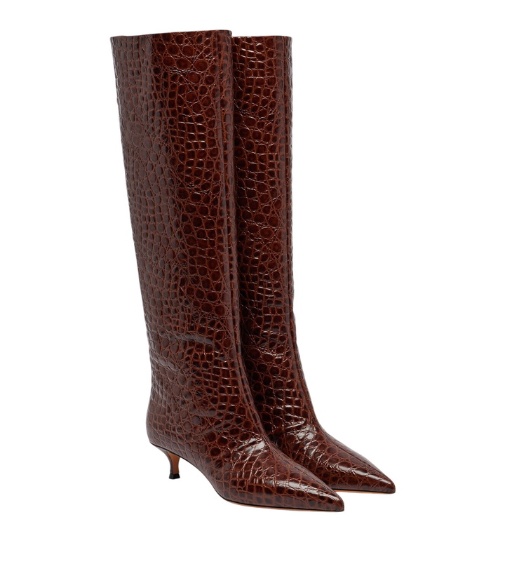 Photo: Le Monde Béryl Babouche croc-effect leather knee-high boots