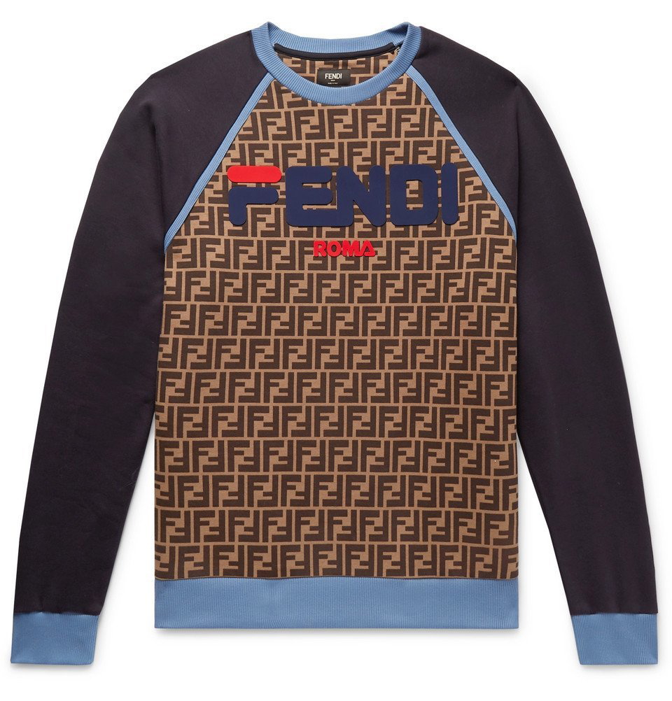 Vijf kennis terras Fendi - Logo-Appliquéd Fleece-Back Cotton-Jersey Sweatshirt - Men - Brown  Fendi