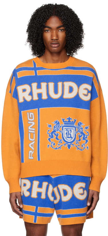 Photo: Rhude Orange & Blue Palm Sweater