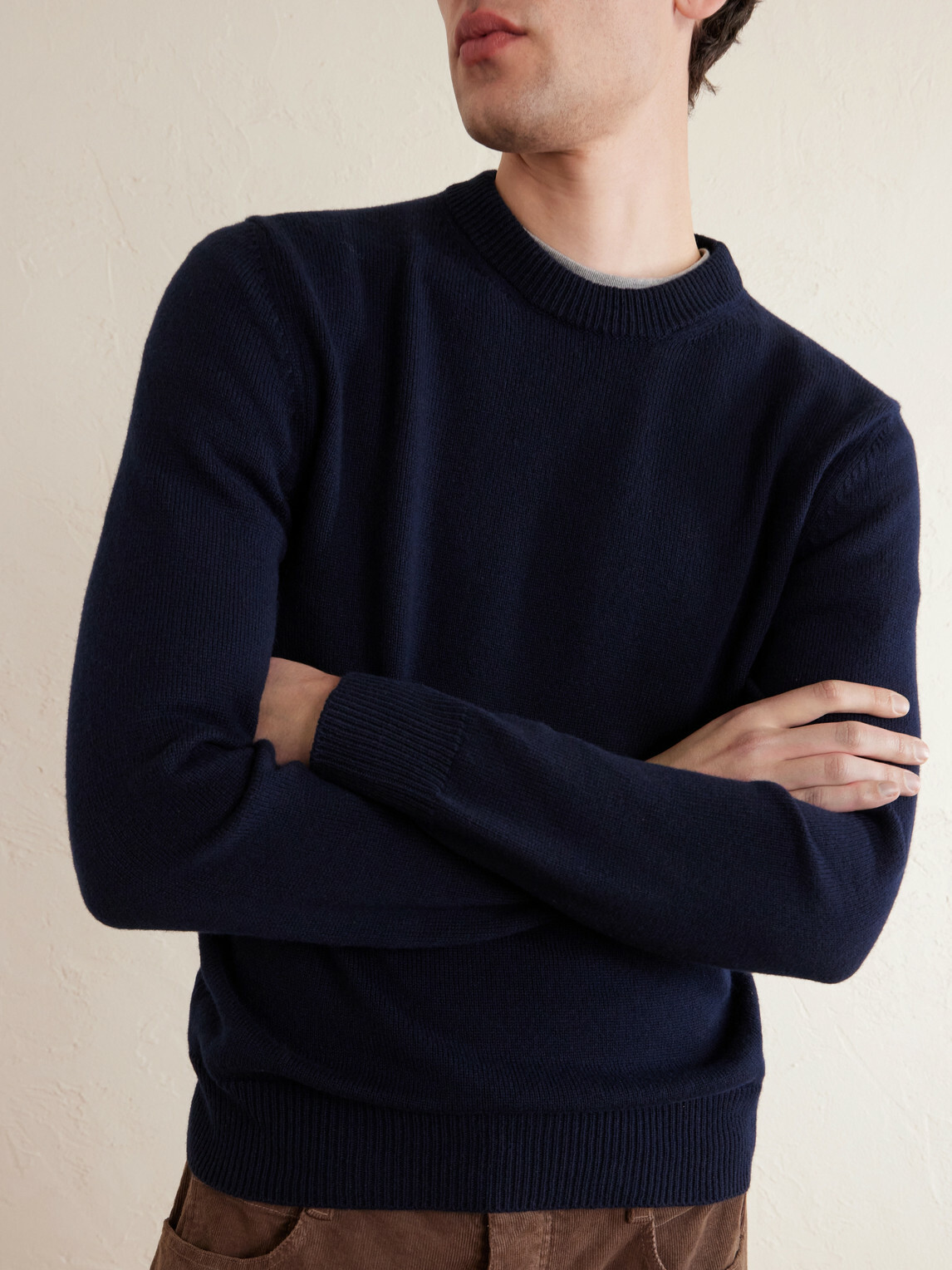Purdey - Wool and Cotton-Blend Sweater - Blue