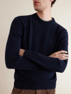 Purdey - Wool and Cotton-Blend Sweater - Blue
