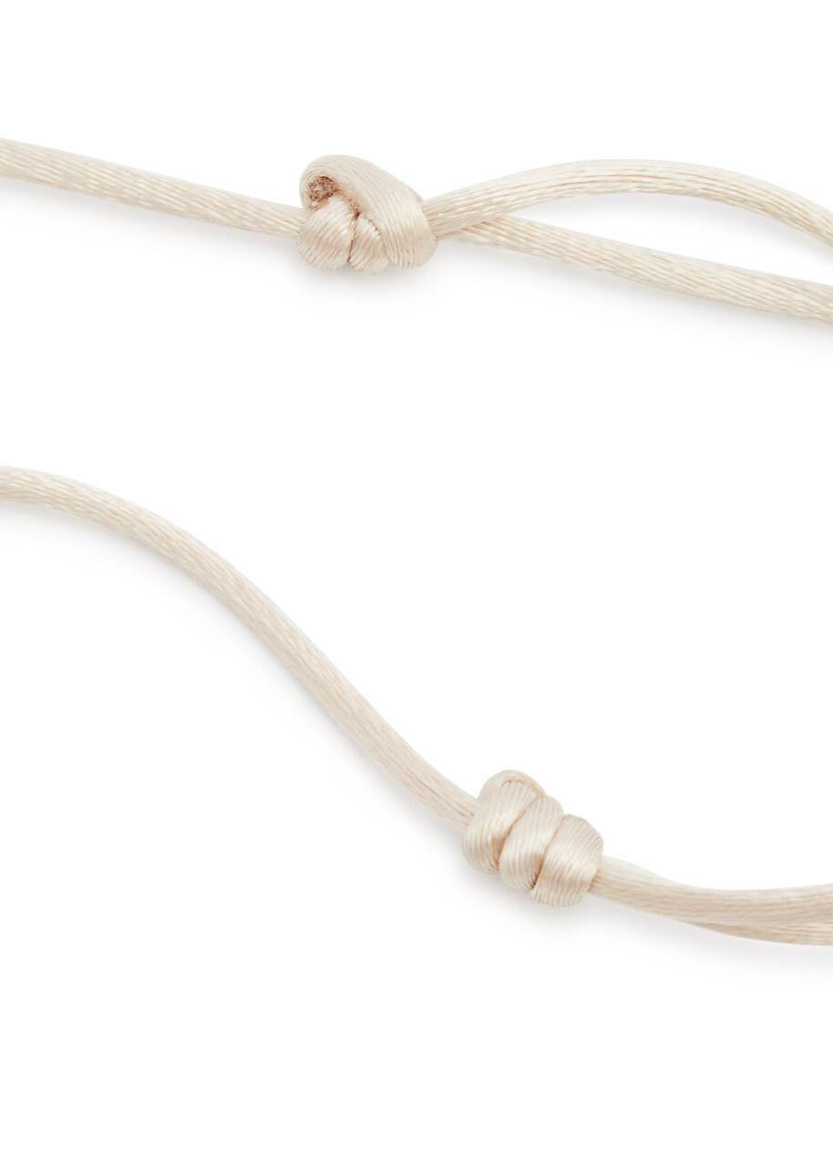 Agmes Wishbone Satin-cord Necklace - Gold - One Size