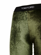 TOM FORD - Stretch Velvet Logo Leggings