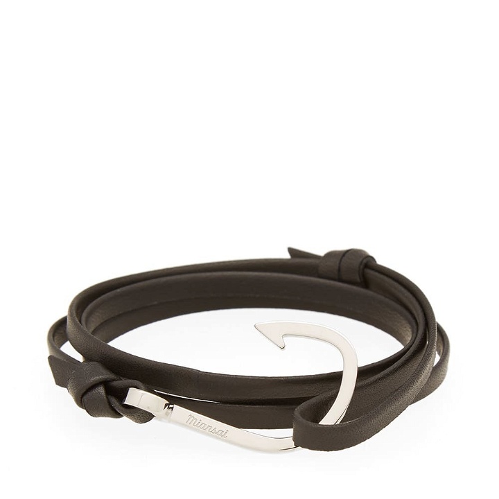 Photo: Miansai Silver Hook Leather Bracelet